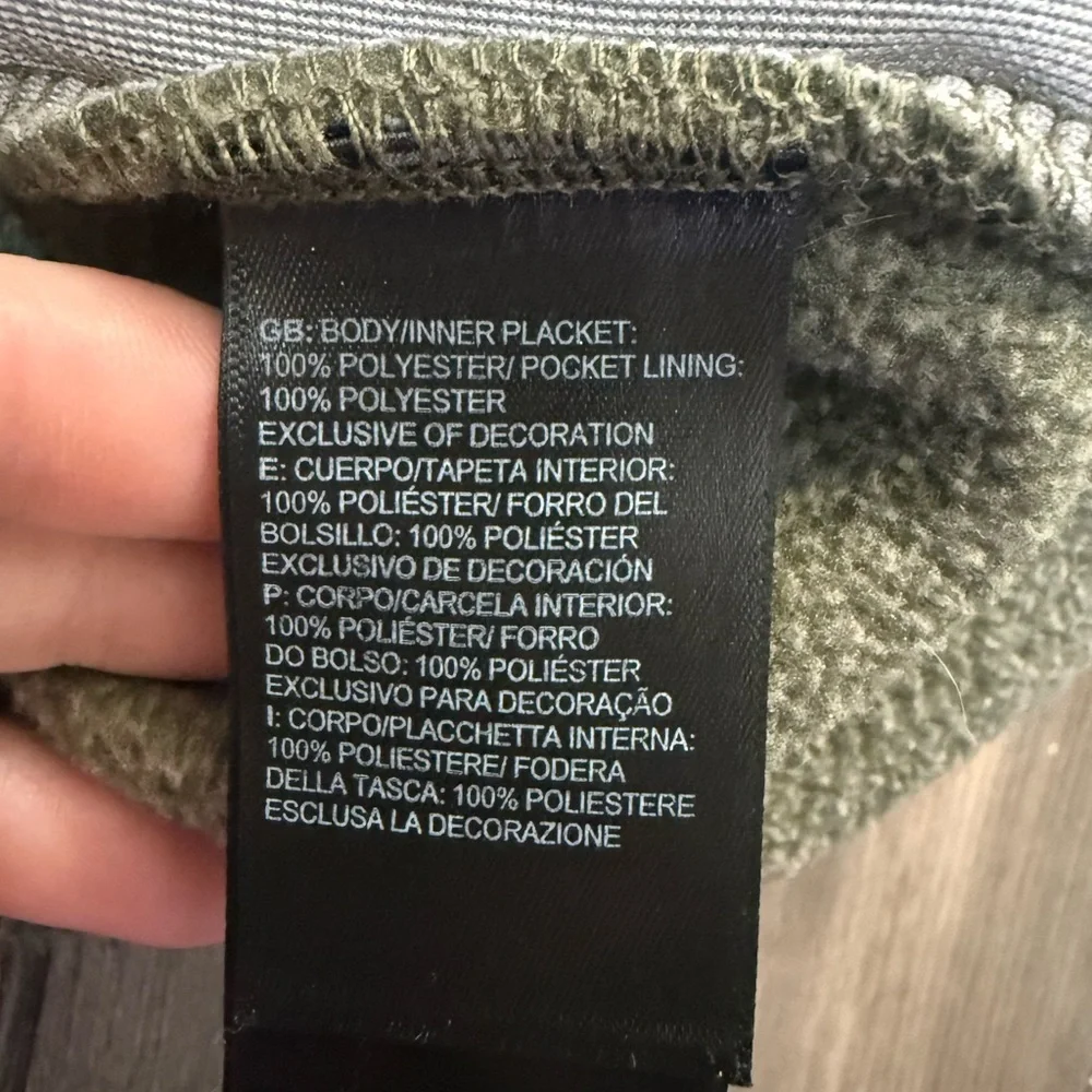 The North Face TKA 100 Quarter Zip Fleece Pullover Olive Green Men’s Medium